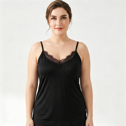 Plus Size Lace Silk Cooling Tank Top - image 5