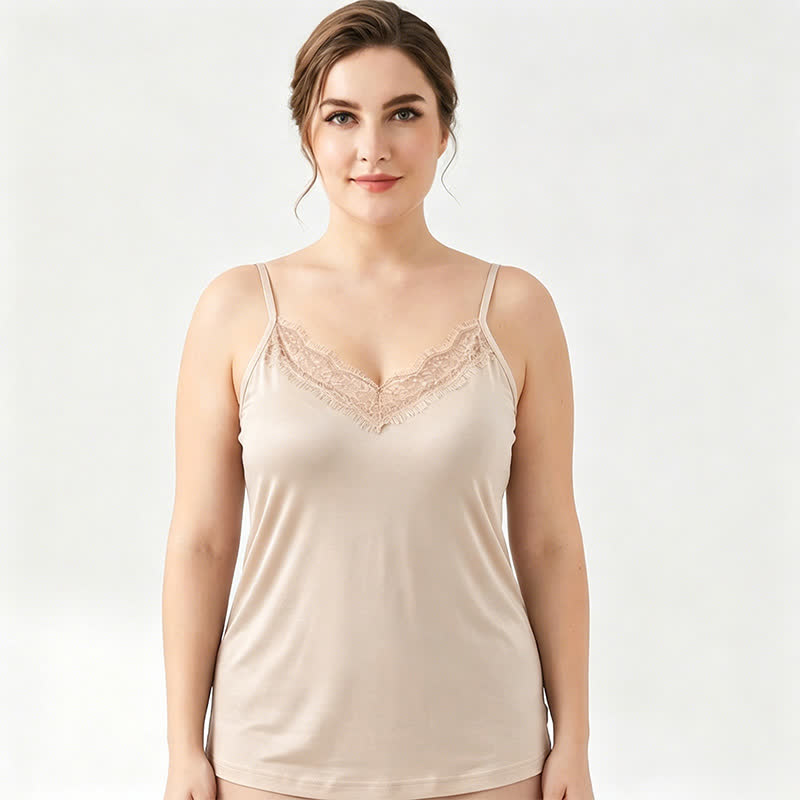 Plus Size Lace Silk Cooling Tank Top - image 7