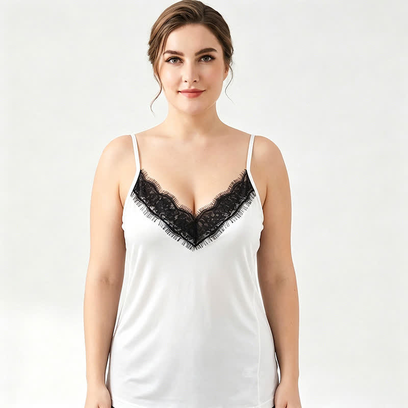 Plus Size Lace Silk Cooling Tank Top - image 6