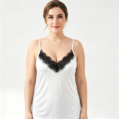 Plus Size Lace Silk Cooling Tank Top - image 6
