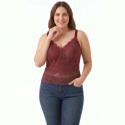 Plus Size Lace V Neck Tank Top(2 Pieces) - image 3