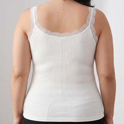 Lace Trim Modal Tank Top(2 Pieces) - image 1