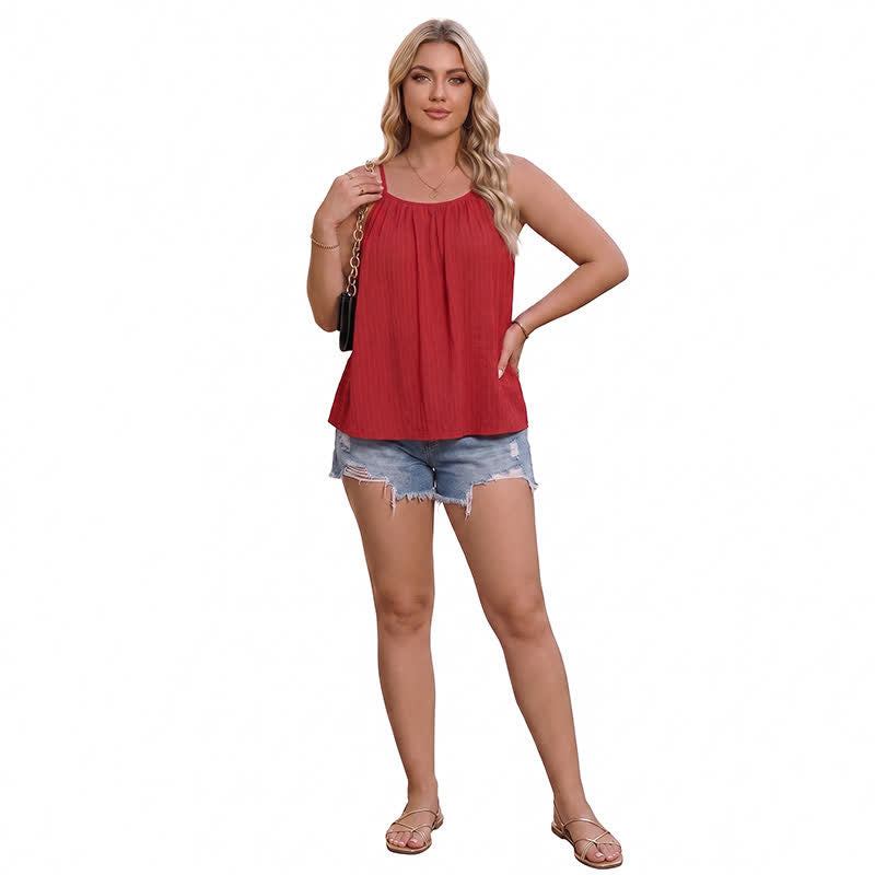 Plus Size Casual Vacation Tank Top - Red - 5XL - image 4