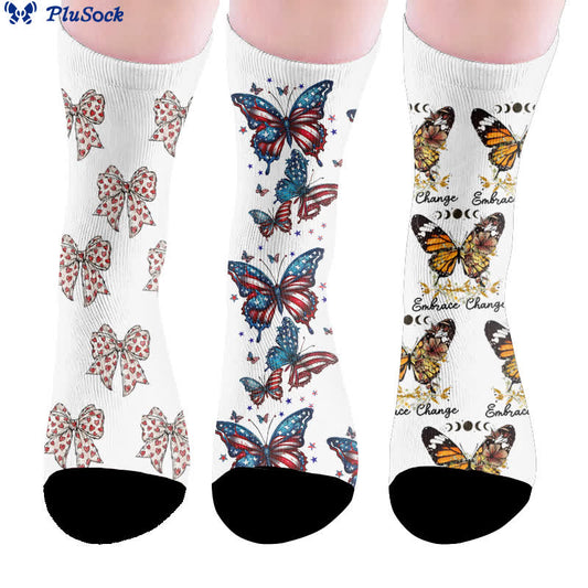Bowknot Flag Butterfly Socks - image 0