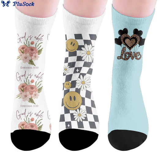 Floral Leopard Print Socks - image 0
