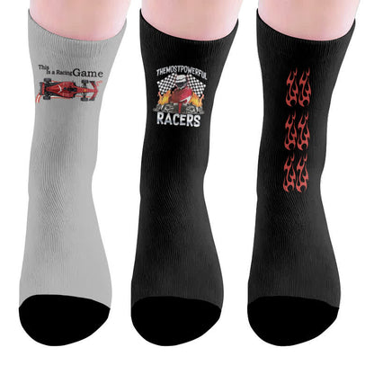 Racing Flag Socks - Multicolor(3 Pairs) - EU37-44(US4-10) - image 10