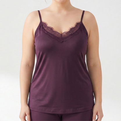 Plus Size Lace Silk Cooling Tank Top - image 0