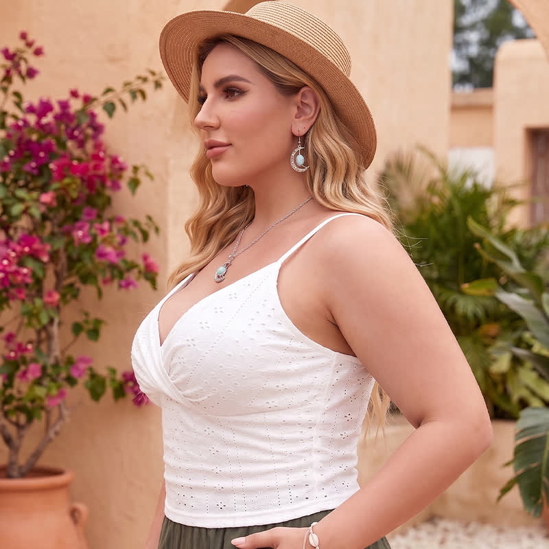 Plus Size Summer Eyelet Tank Top - image 1