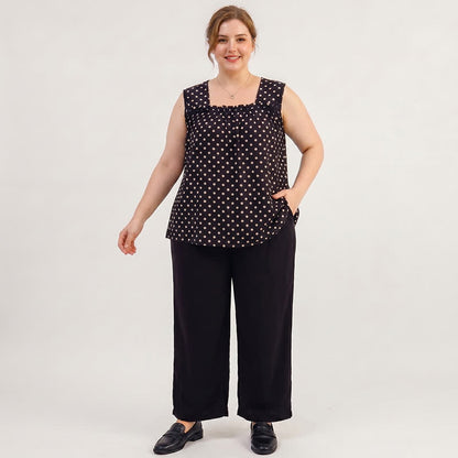 Plus Size Leopard print Polka Dot Tank Top(2 Pieces) - image 2