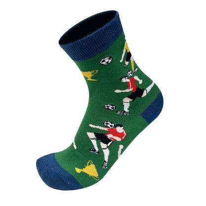Colorblock Soccer Quarter Socks(5 Pairs) - Blue - EU39-46(US6-12) - image 5