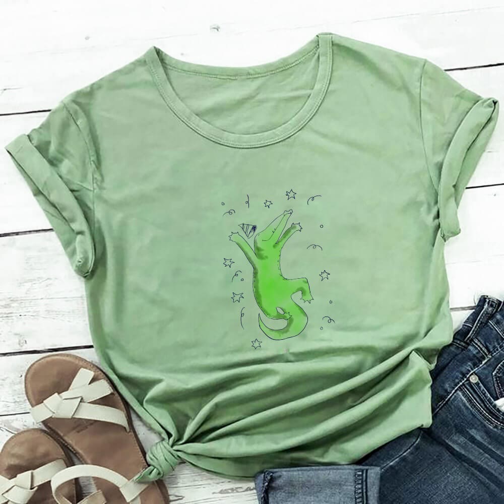Plus Size Crocodile Short Sleeve T-Shirt - Green - 3XL - image 0
