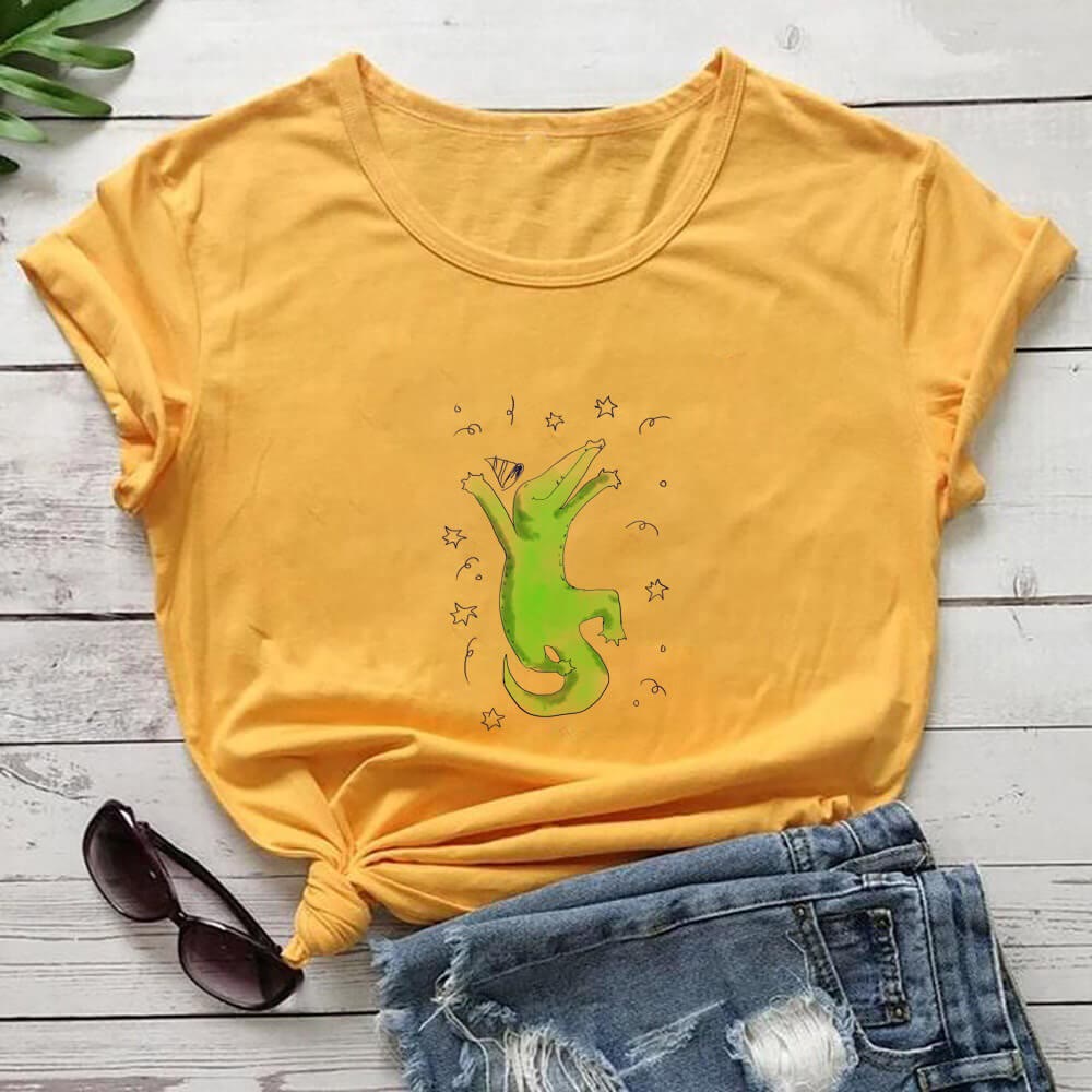 Plus Size Crocodile Short Sleeve T-Shirt - Orange - 3XL - image 3