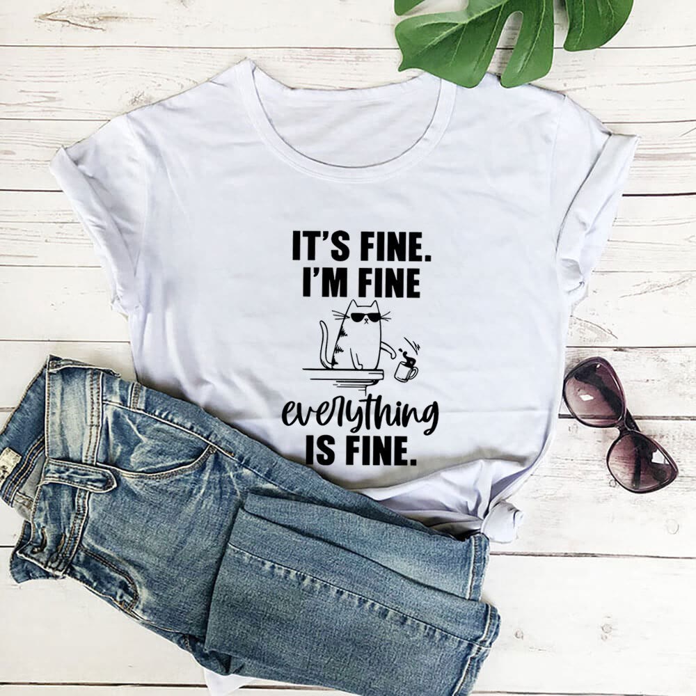 Plus Size Mischievous Cat Short Sleeve T-shirt - White - 3XL - image 2