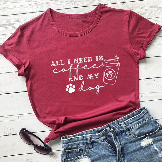 Plus Size Dog Paw Prints Short Sleeve T-shirt - Wine - 3XL - image 0