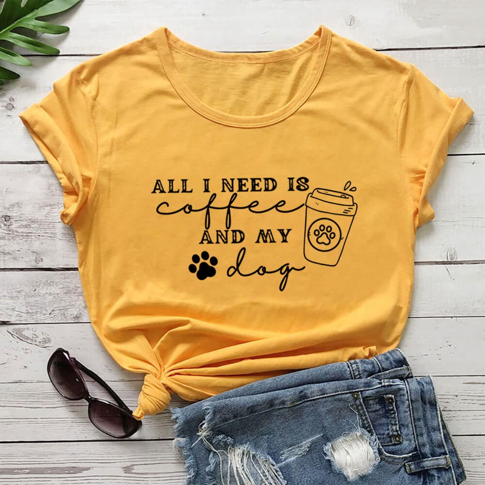 Plus Size Dog Paw Prints Short Sleeve T-shirt - Yellow - 3XL - image 7