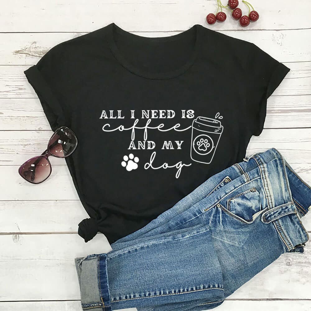 Plus Size Dog Paw Prints Short Sleeve T-shirt - Black - 3XL - image 4