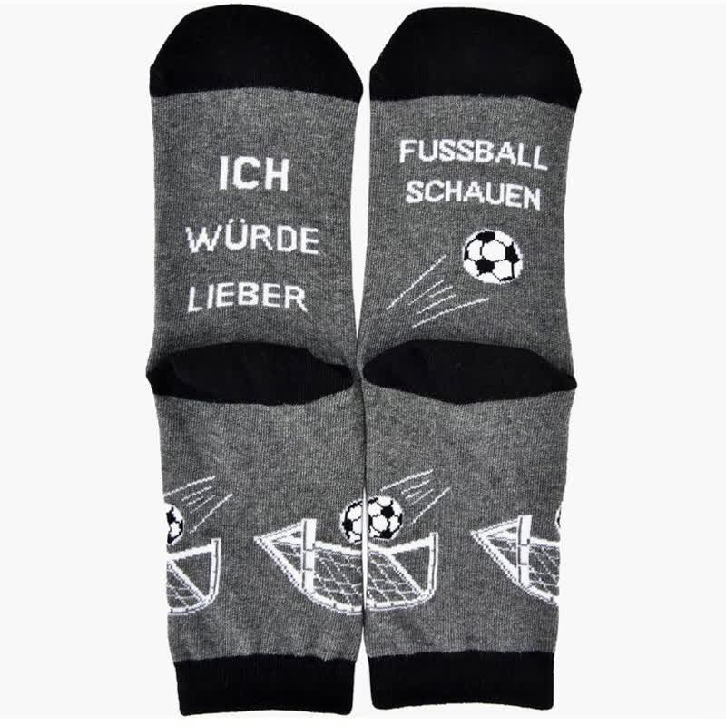 Football Quote Cotton Quarter Socks(2 Pairs) - Grey - EU39-46(US6-12) - image 2