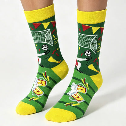 Colorblock Soccer Quarter Socks(5 Pairs) - image 1