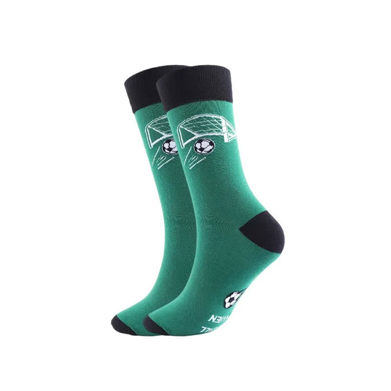 Funny Soccer Print Quarter Socks(3 Pairs) - C - EU39-43(US6-9) - image 3