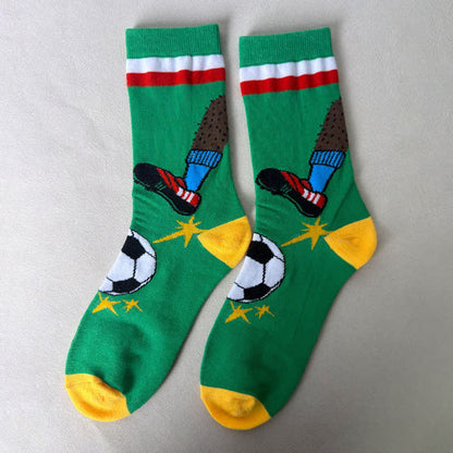 Soccer Stripe Quarter Socks(3 Pairs) - Green - EU39-43(US6-9) - image 4