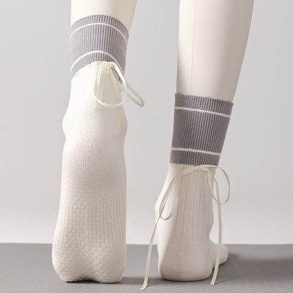 Open Instep Bow Grip Socks(2 Pairs) - image 4