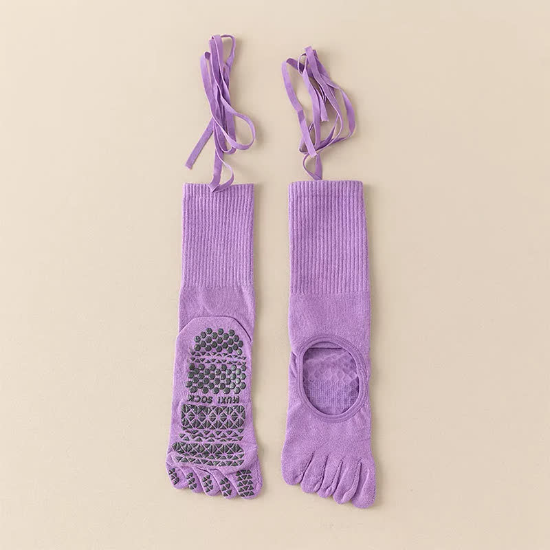 Ballet Wrap Grip Toe Socks(2 Pairs) - Purple - EU35-39(US2-6) - image 6