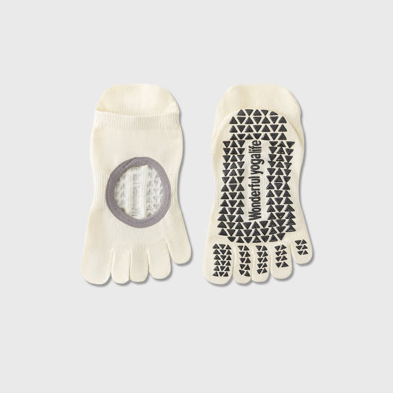 Five Toe Yoga Grip Socks(2 Pairs) - Beige - EU35-40(US2-7) - image 6