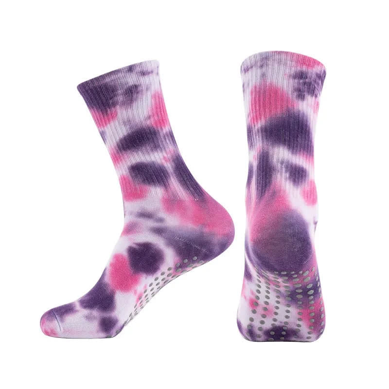 Tie Dye Yoga Grip Socks(2 Pairs) - Purple - EU38-42(US5-8) - image 10