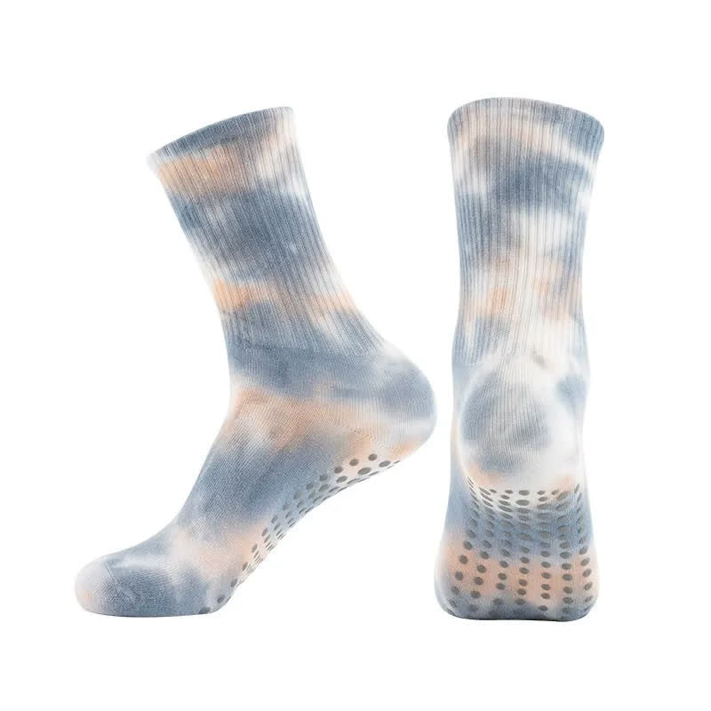 Tie Dye Yoga Grip Socks(2 Pairs) - Grey - EU38-42(US5-8) - image 11