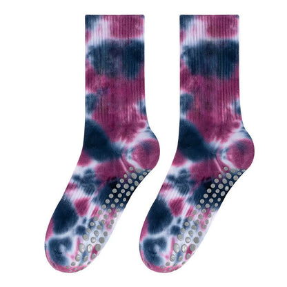 Tie Dye Yoga Grip Socks(2 Pairs) - Dark Purple - EU38-42(US5-8) - image 13