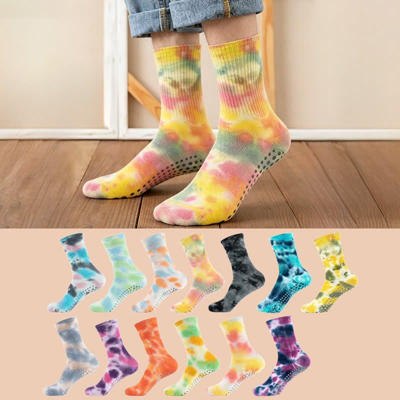 Tie Dye Yoga Grip Socks(2 Pairs) - image 0