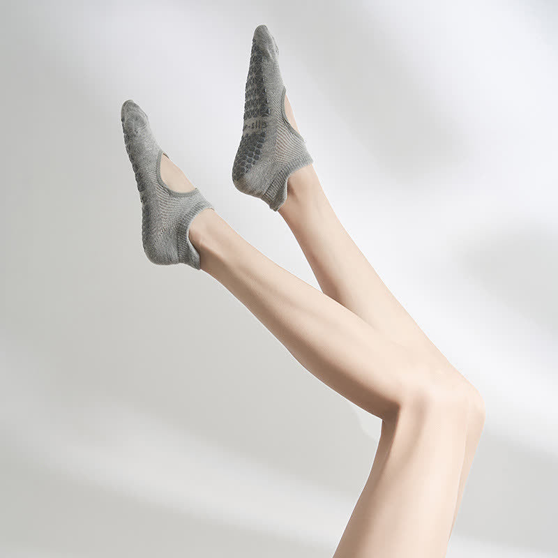 Pilates Non Slip Grip Socks(2 Pairs) - Grey - EU35-41(US2-7.5) - image 7