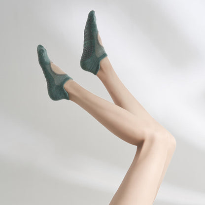 Pilates Non Slip Grip Socks(2 Pairs) - Dark Green - EU35-41(US2-7.5) - image 8