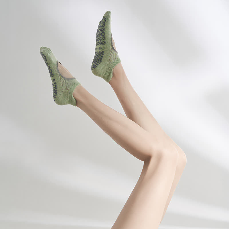 Pilates Non Slip Grip Socks(2 Pairs) - Green - EU35-41(US2-7.5) - image 5