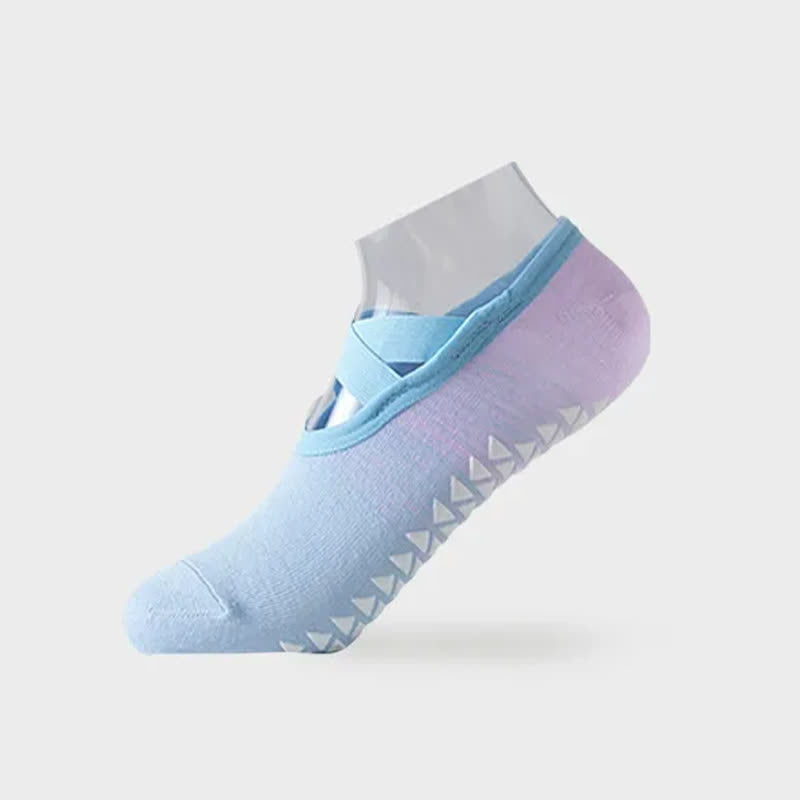Cross Strap Yoga Grip Socks(6 Pairs) - Purple - EU35-42(US2-8.5) - image 5