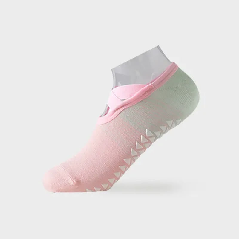 Cross Strap Yoga Grip Socks(6 Pairs) - Pink - EU35-42(US2-8.5) - image 6