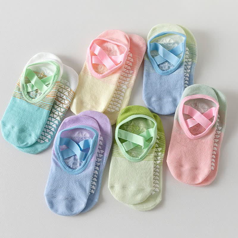Cross Strap Yoga Grip Socks(6 Pairs) - image 4