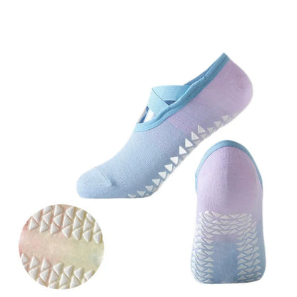 Cross Strap Yoga Grip Socks(6 Pairs) - image 0