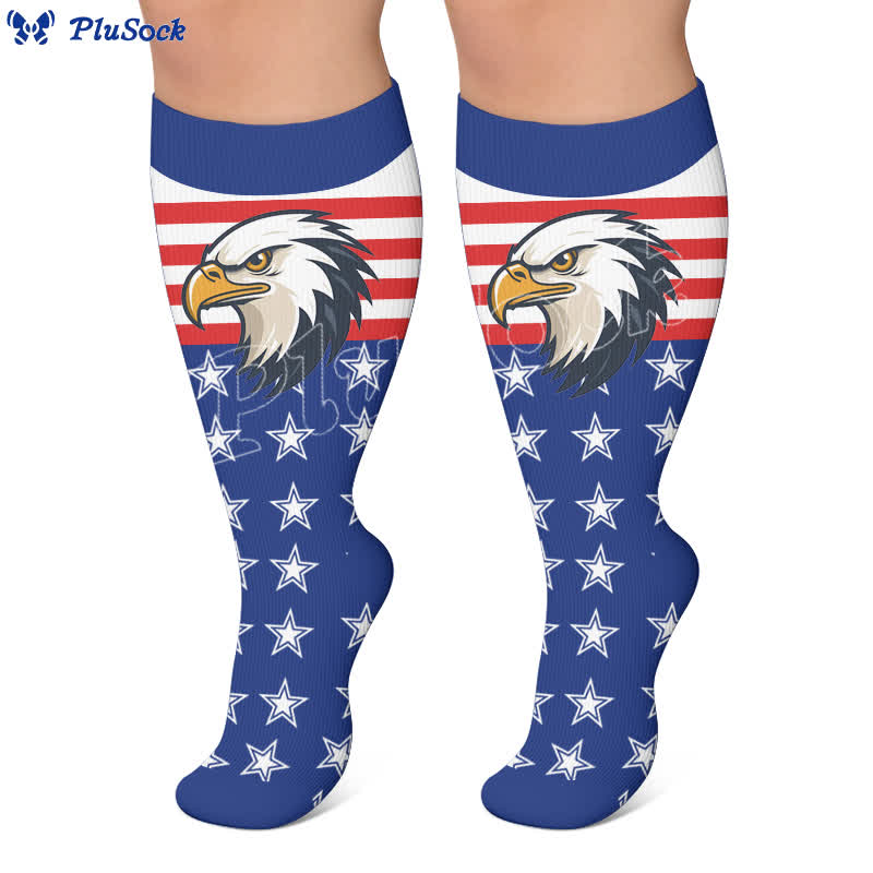 Plus Size Patriotic Eagle Compression Socks - image 5