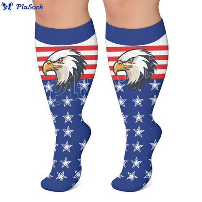 Plus Size Patriotic Eagle Compression Socks - image 5