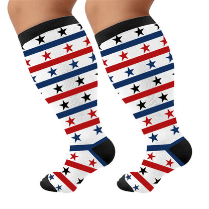 Plus Size Patriotic Eagle Compression Socks - White(1 Pair) - 4XL - image 10