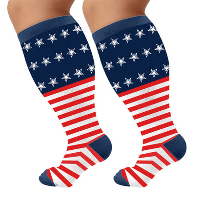 Plus Size Patriotic Eagle Compression Socks - Red(1 Pair) - 4XL - image 9