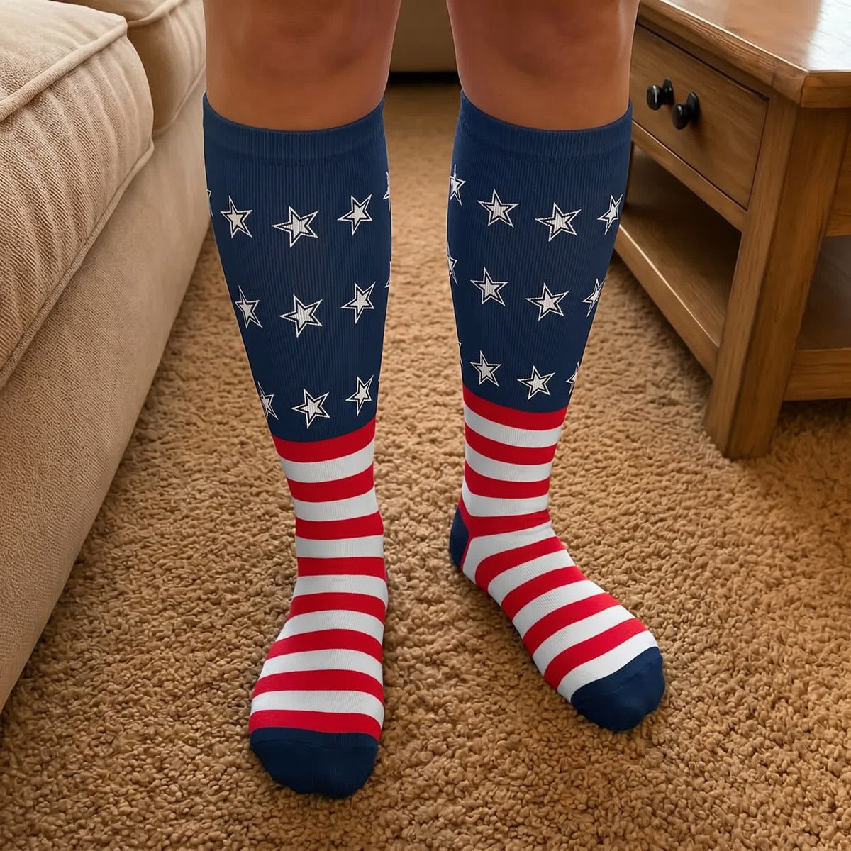 Plus Size Patriotic Eagle Compression Socks - image 2