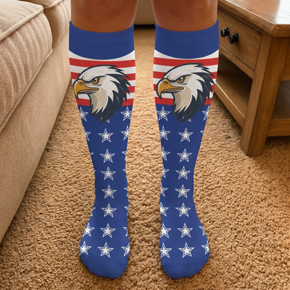 Plus Size Patriotic Eagle Compression Socks - image 1