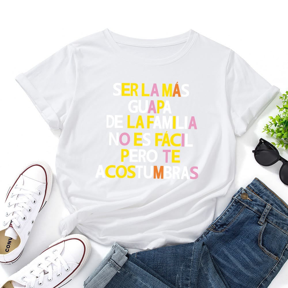Plus Size Creative Letter Print T-shirt - White - 5XL - image 3