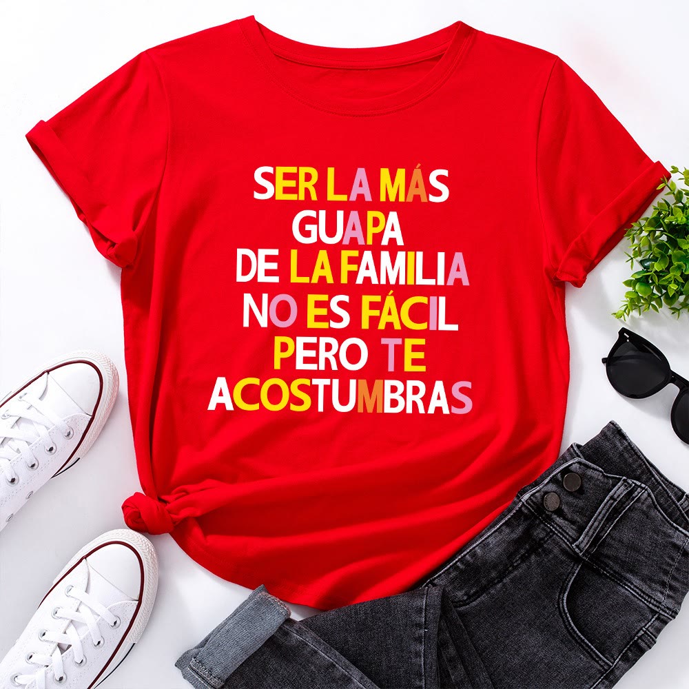 Plus Size Creative Letter Print T-shirt - Red - 5XL - image 1