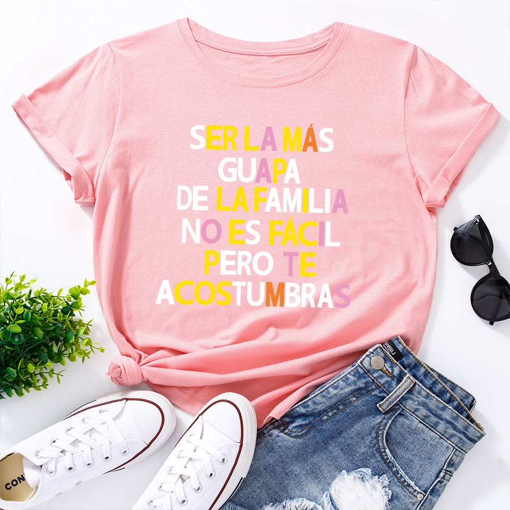 Plus Size Creative Letter Print T-shirt - Pink - 5XL - image 7