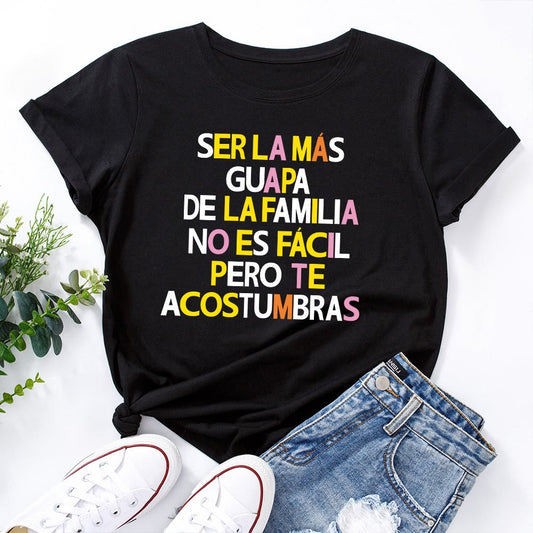 Plus Size Creative Letter Print T-shirt - Black - 5XL - image 0