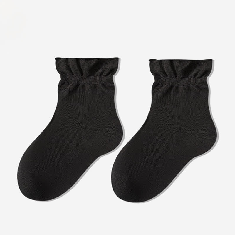 Casual Solid Color Sleep Socks(3 Pairs) - Black - EU35-39(US2-6) - image 8