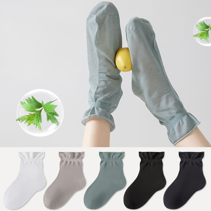 Casual Solid Color Sleep Socks(3 Pairs) - image 0